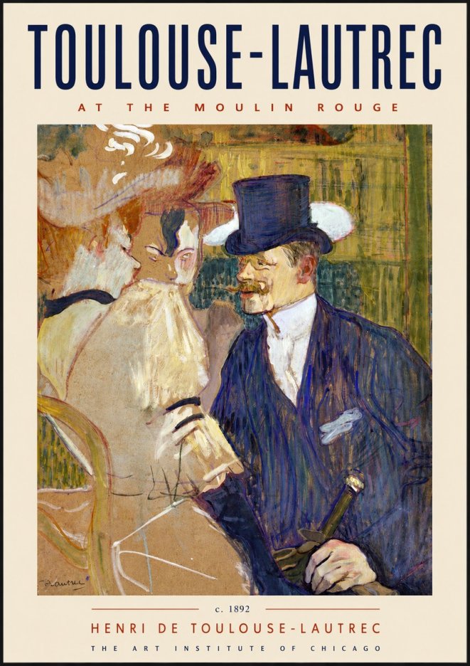 Toulouse-Lautrec At the Moulin Rouge III No2 - Póster