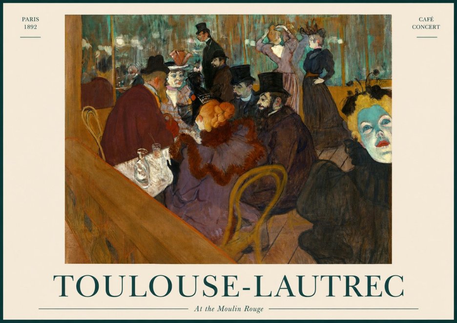 Toulouse-Lautrec At the Moulin Rouge IV No1 - Póster