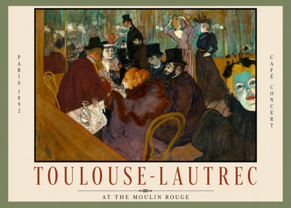Toulouse-Lautrec At the Moulin Rouge IV No2 - Póster