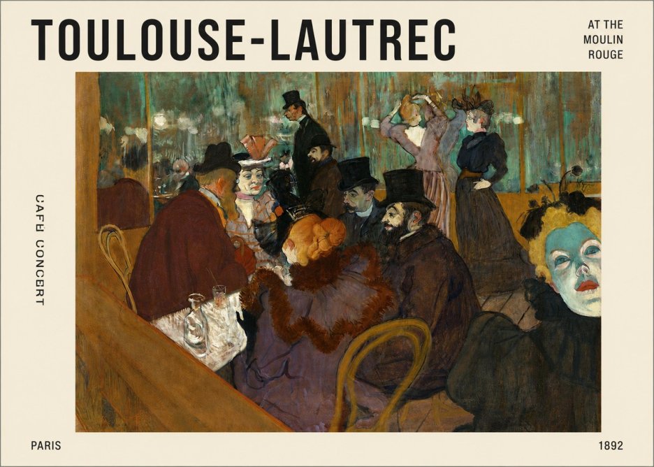 Toulouse-Lautrec At the Moulin Rouge IV No3 - Póster