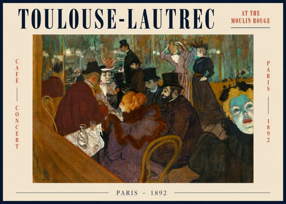 Toulouse-Lautrec At the Moulin Rouge IV No5 - Póster
