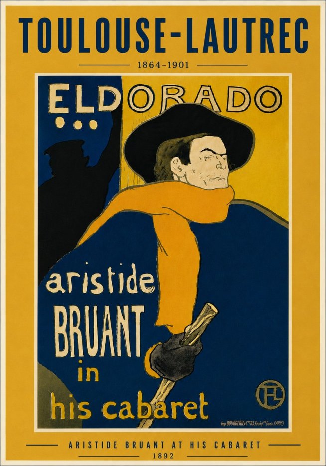 Toulouse-Lautrec Aristide Bruant at His Cabaret No6 - Póster