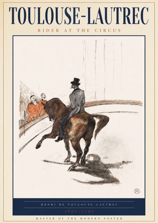 Toulouse-Lautrec Rider at the Circus No2 - Póster