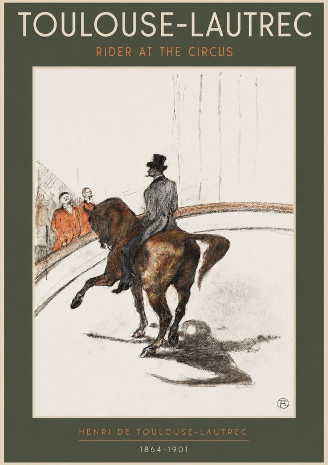 Toulouse-Lautrec Rider at the Circus No3 - Póster