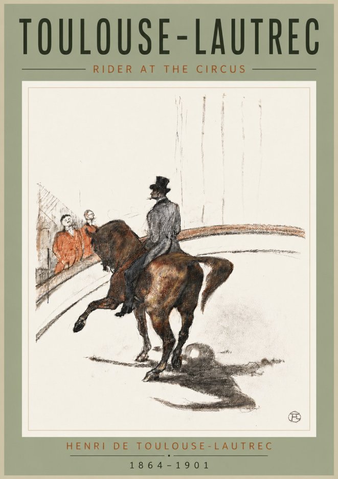 Toulouse-Lautrec Rider at the Circus No6 - Póster