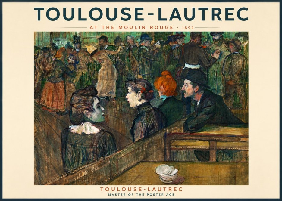 Toulouse-Lautrec At the Moulin Rouge V No2 - Póster