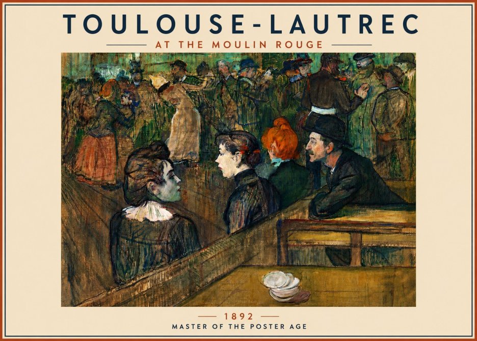Toulouse-Lautrec At the Moulin Rouge V No5 - Póster