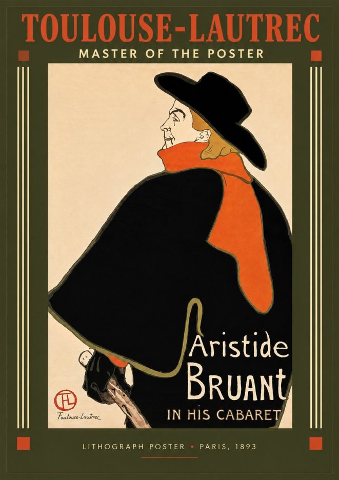 Toulouse-Lautrec Aristide Bruant in His Cabaret II No2 - Póster