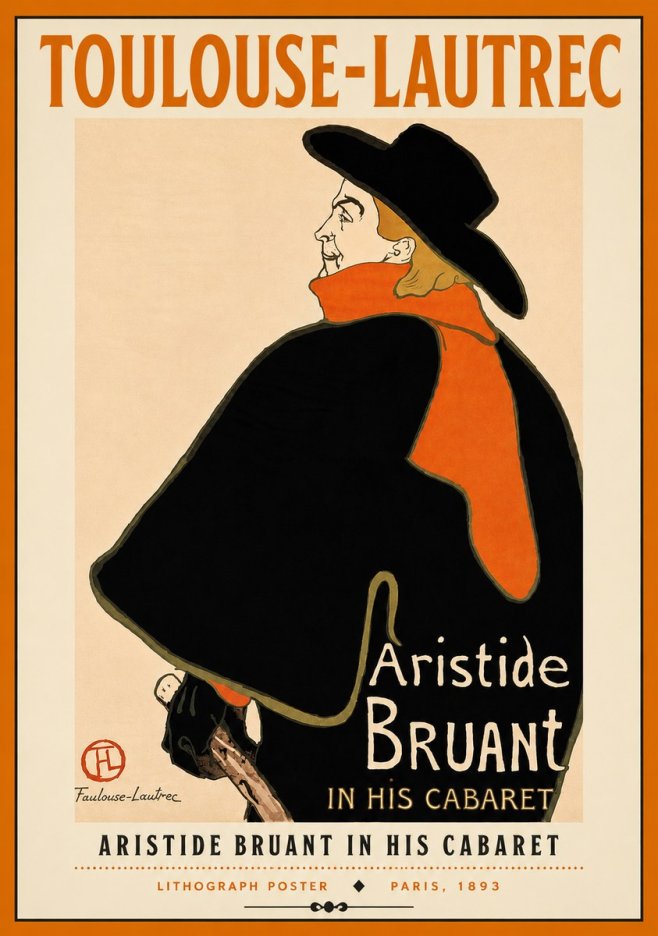Toulouse-Lautrec Aristide Bruant in His Cabaret II No4 - Póster