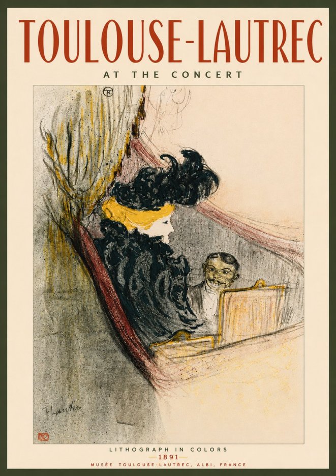 Toulouse-Lautrec At the Concert No3 - Póster