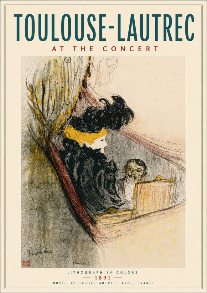 Toulouse-Lautrec At the Concert No6 - Póster