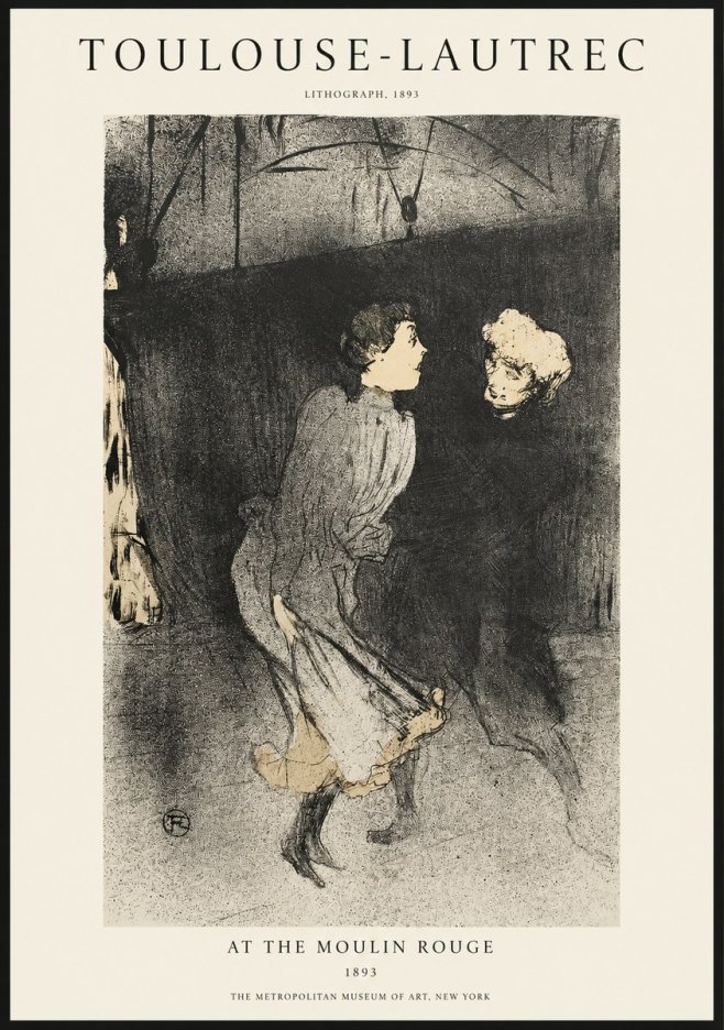 Toulouse-Lautrec At the Moulin Rouge VI No1 - Póster