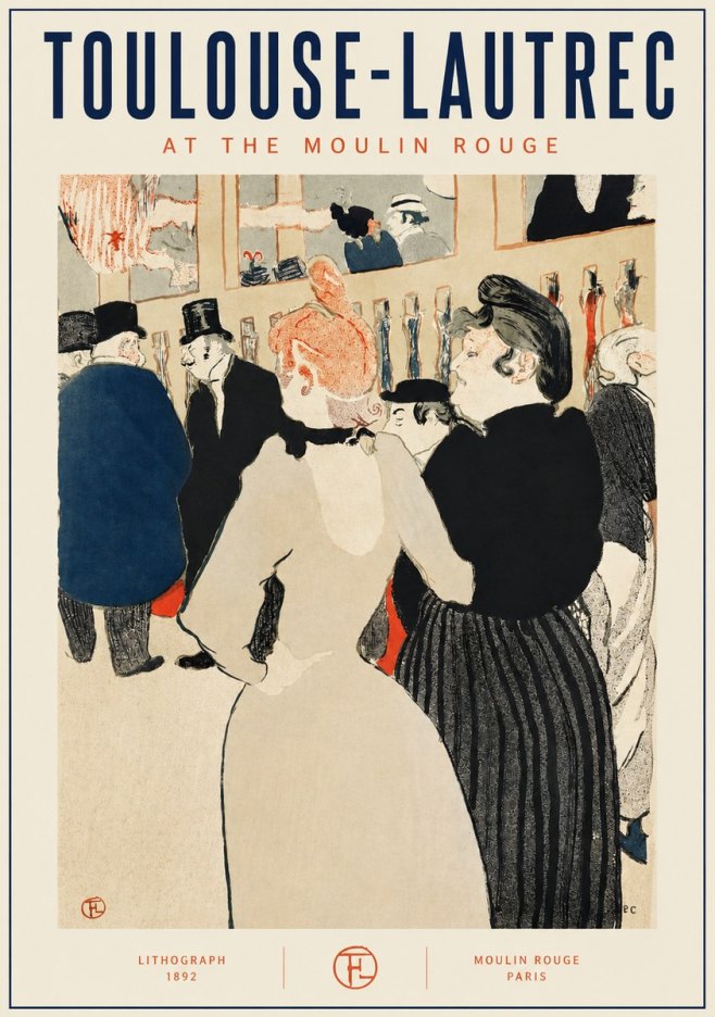 Toulouse-Lautrec At the Moulin Rouge VII No2 - Póster