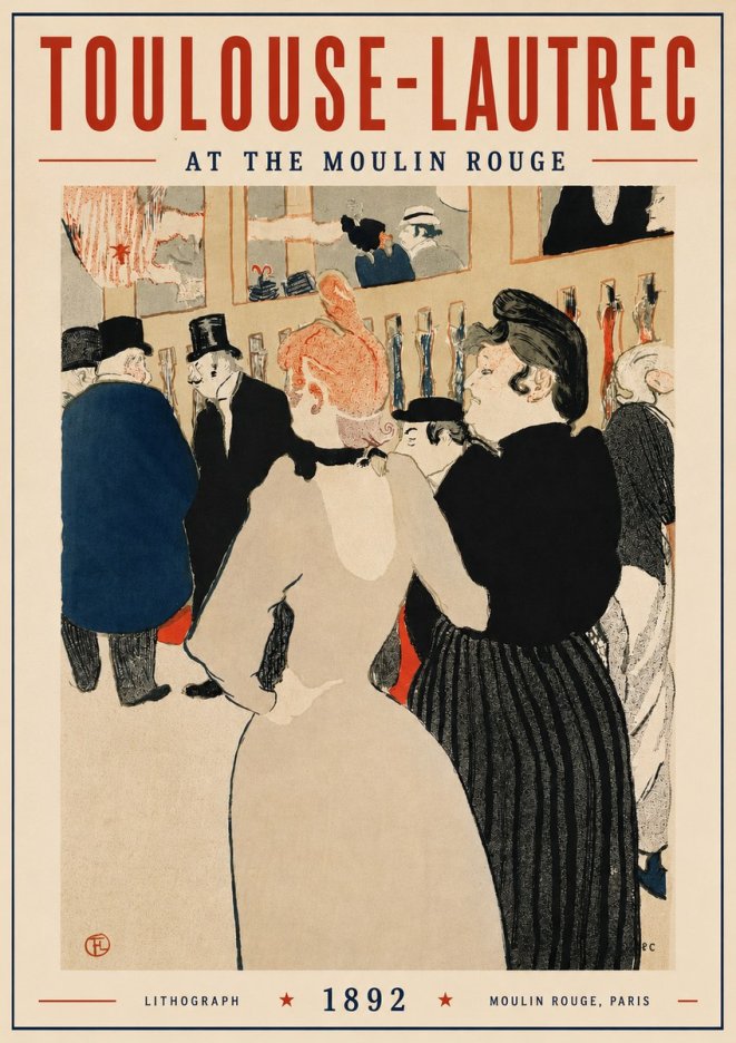 Toulouse-Lautrec At the Moulin Rouge VII No3 - Póster