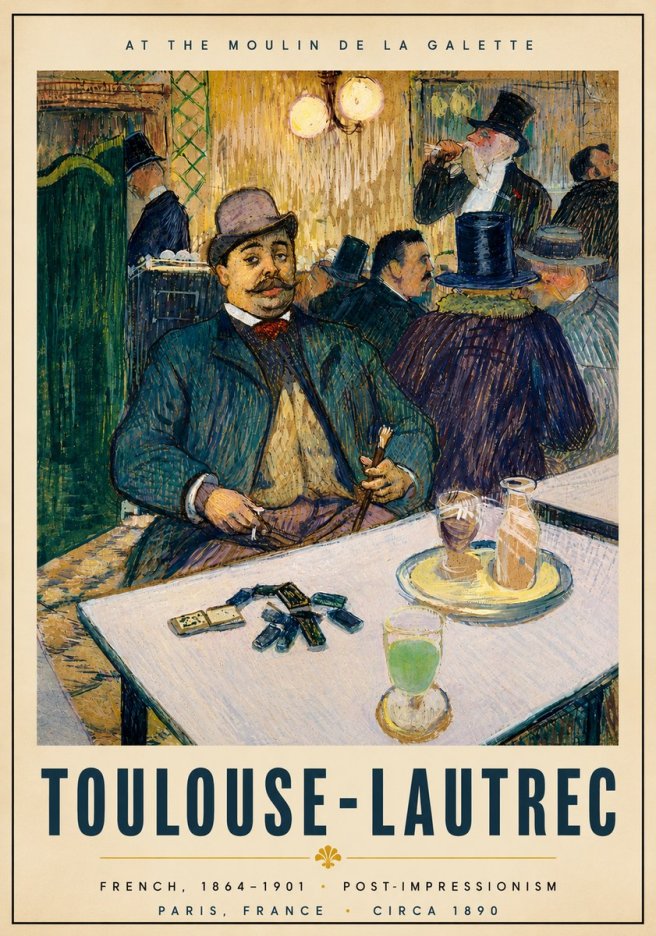 Toulouse-Lautrec At the Moulin De La Galette No6 - Póster