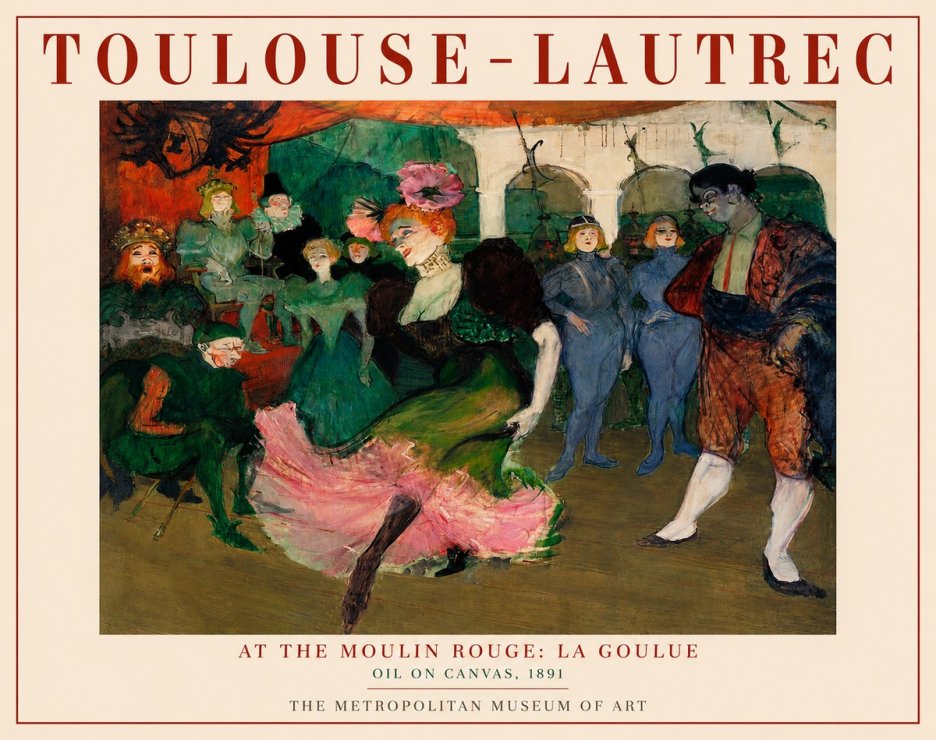 Toulouse-Lautrec At the Moulin Rouge: La Goulue No3 - Póster