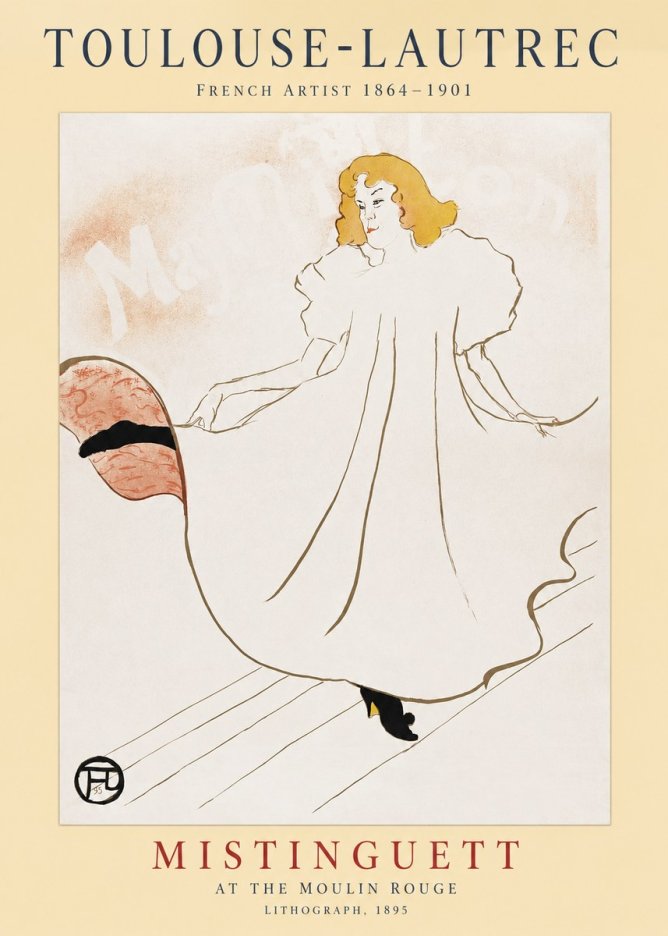 Toulouse-Lautrec Mistinguett at the Moulin Rouge No1 - Póster