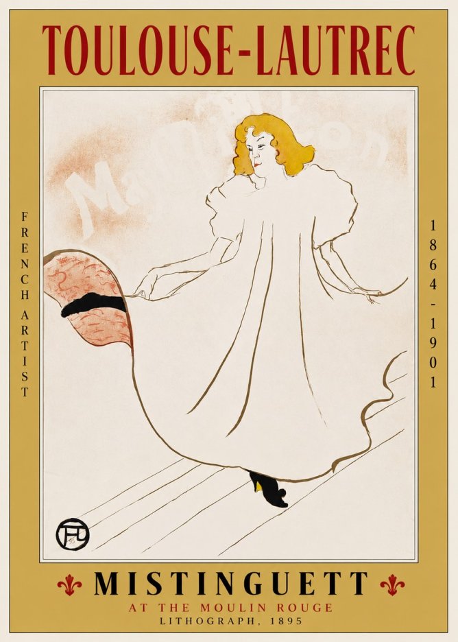 Toulouse-Lautrec Mistinguett at the Moulin Rouge No2 - Póster
