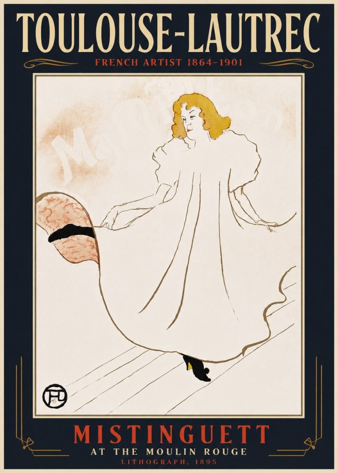 Toulouse-Lautrec Mistinguett at the Moulin Rouge No6 - Póster