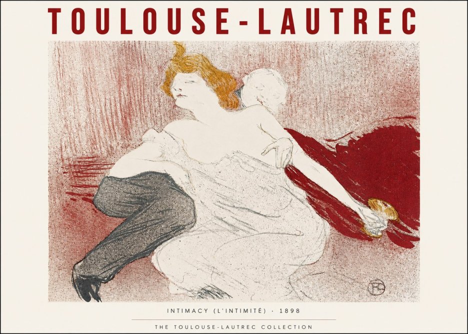 Toulouse-Lautrec Intimacy (L'intimité) No2 - Póster