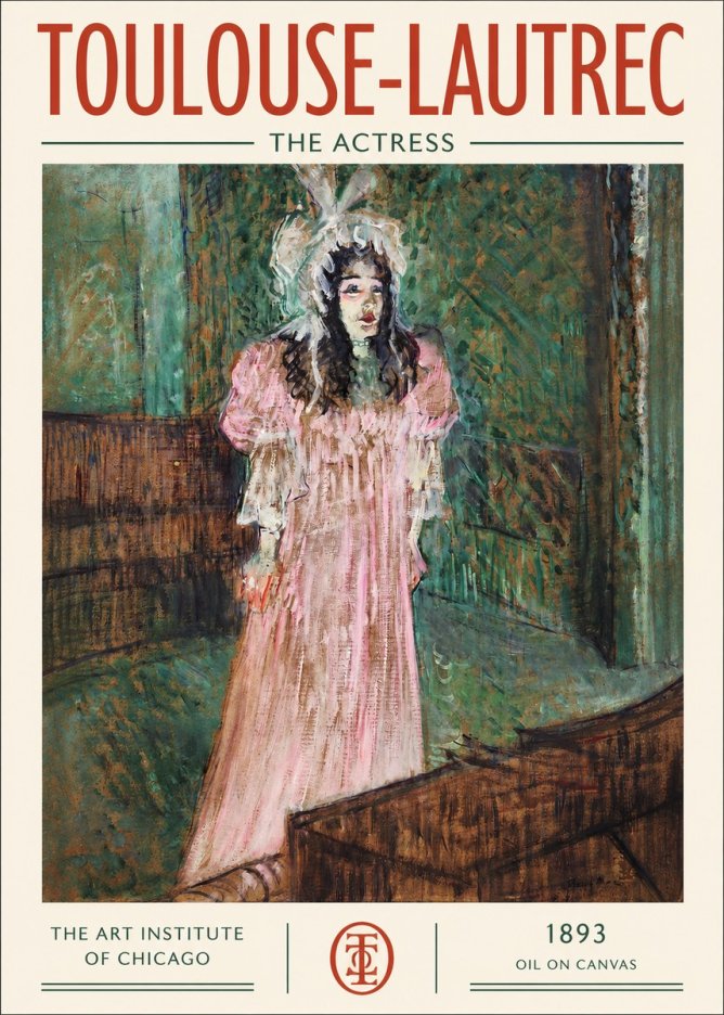 Toulouse-Lautrec The Actress No2 - Póster