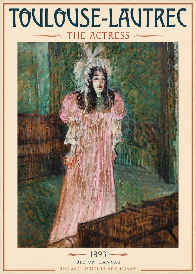 Toulouse-Lautrec The Actress No5 - Póster