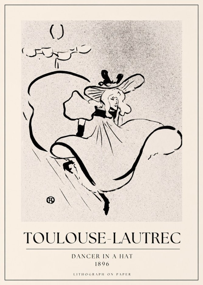 Toulouse-Lautrec Dancer in a Hat No1 - Póster