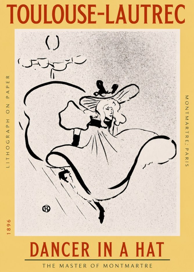 Toulouse-Lautrec Dancer in a Hat No2 - Póster
