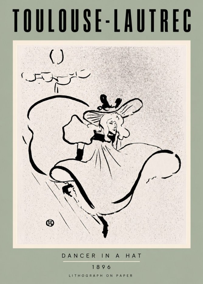 Toulouse-Lautrec Dancer in a Hat No3 - Póster