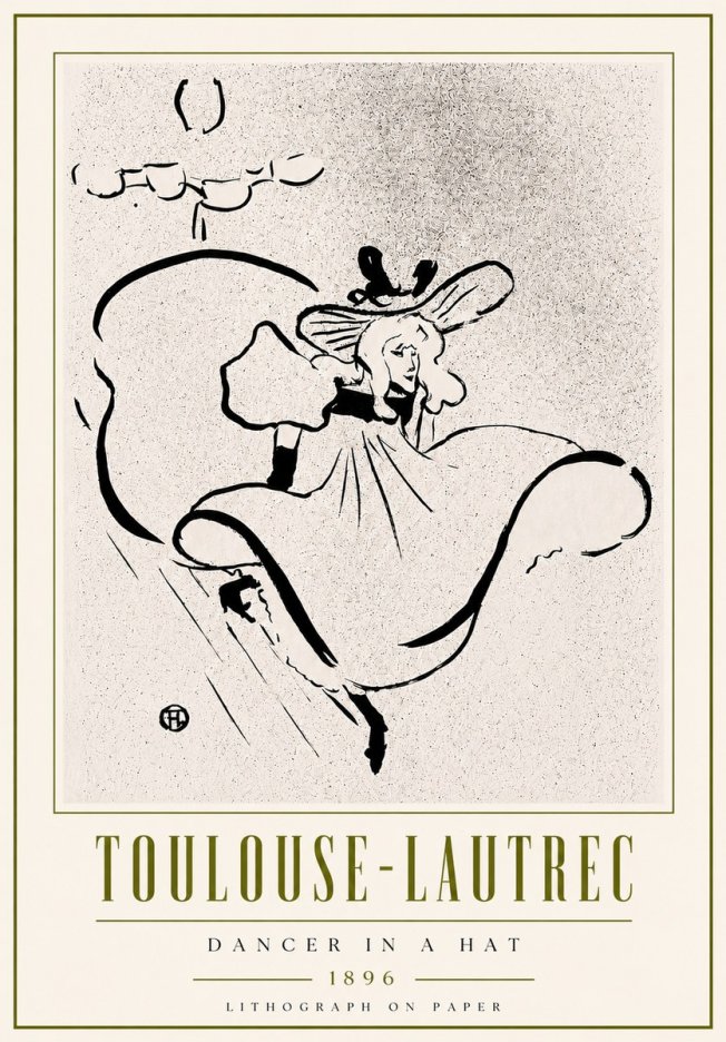 Toulouse-Lautrec Dancer in a Hat No6 - Póster