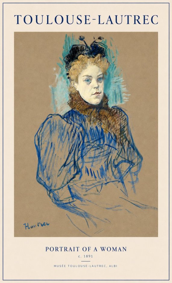 Toulouse-Lautrec Portrait of a Woman II No1 - Póster
