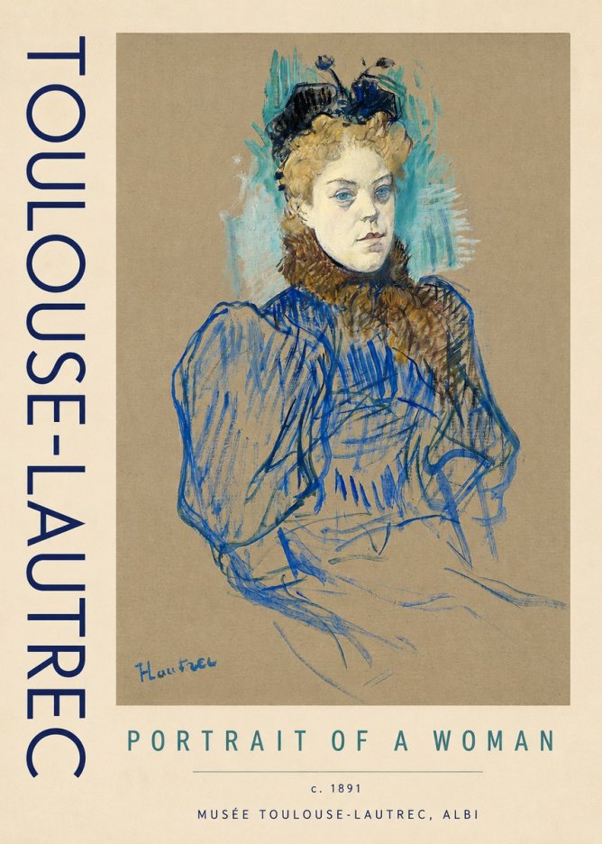 Toulouse-Lautrec Portrait of a Woman II No4 - Póster