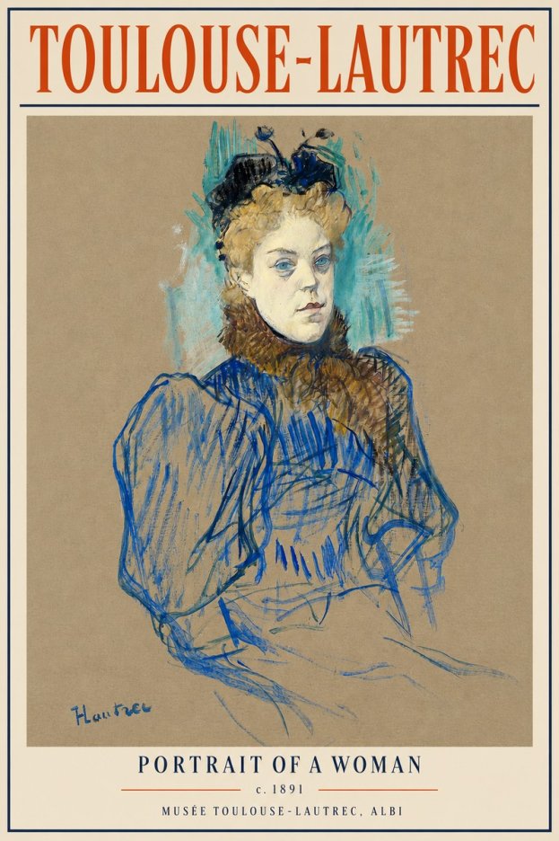 Toulouse-Lautrec Portrait of a Woman II No5 - Póster