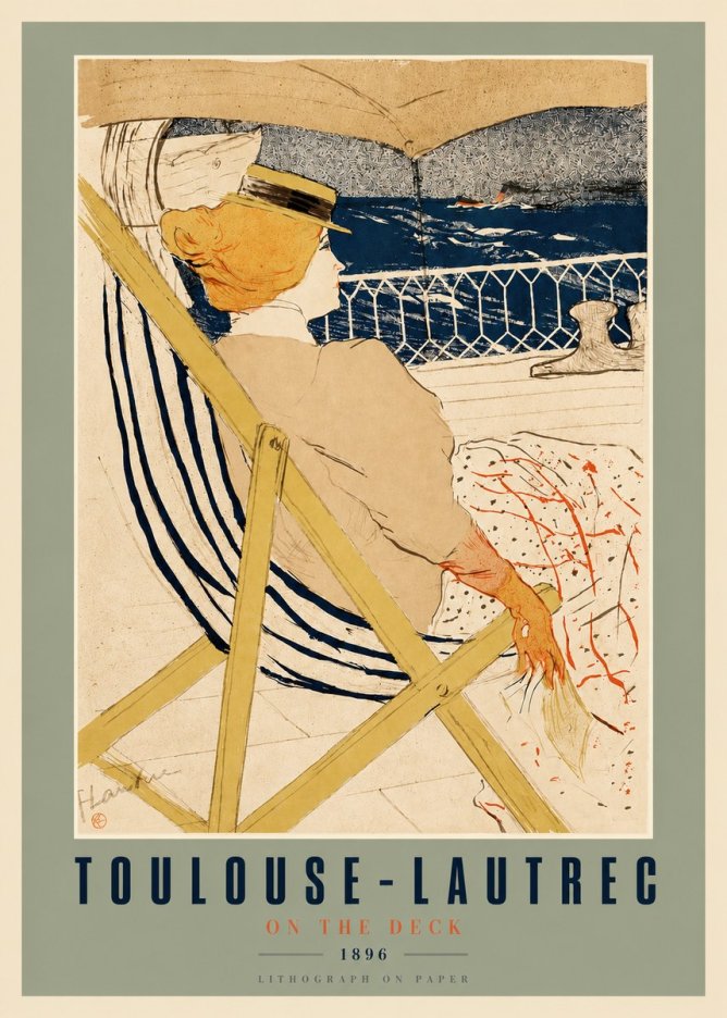 Toulouse-Lautrec On the Deck No3 - Póster