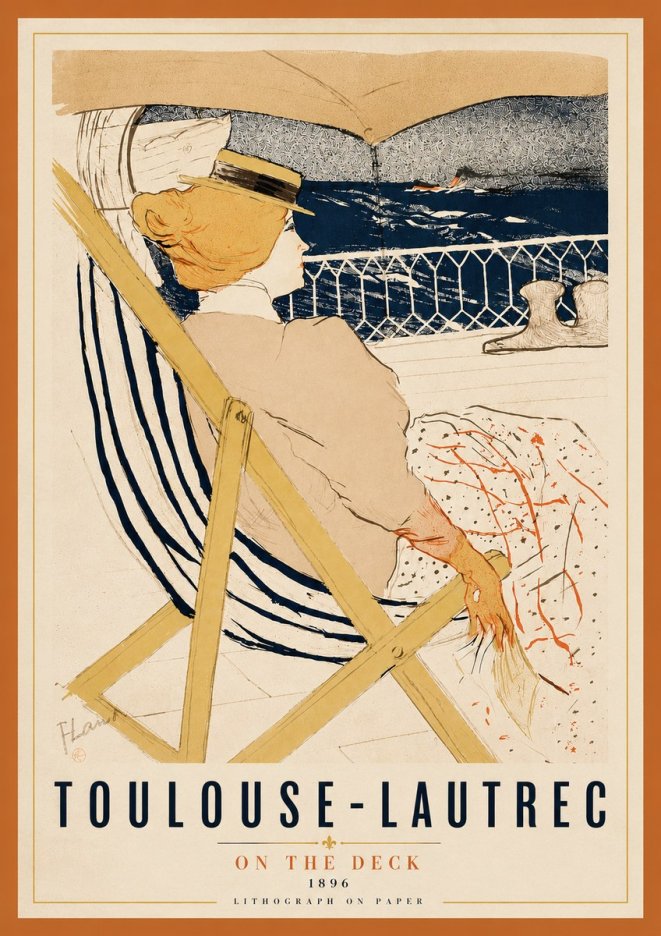 Toulouse-Lautrec On the Deck No4 - Póster