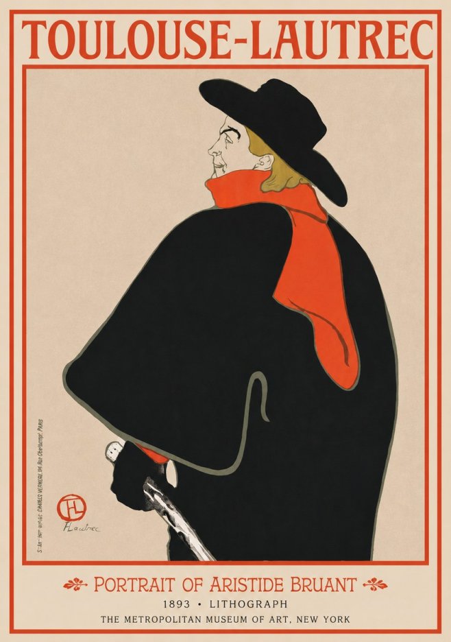 Toulouse-Lautrec Portrait of Aristide Bruant No2 - Póster
