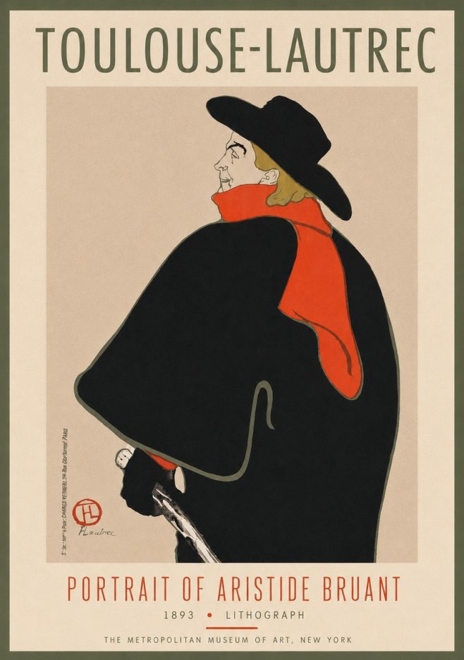 Toulouse-Lautrec Portrait of Aristide Bruant No4 - Póster