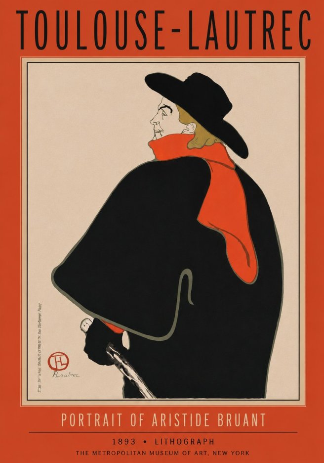 Toulouse-Lautrec Portrait of Aristide Bruant No5 - Póster