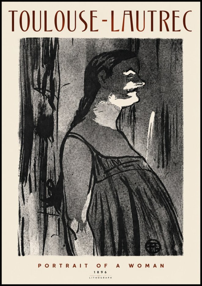 Toulouse-Lautrec Portrait of a Woman III No4 - Póster