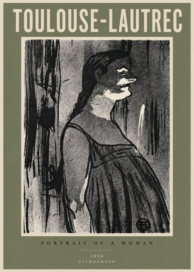 Toulouse-Lautrec Portrait of a Woman III No5 - Póster