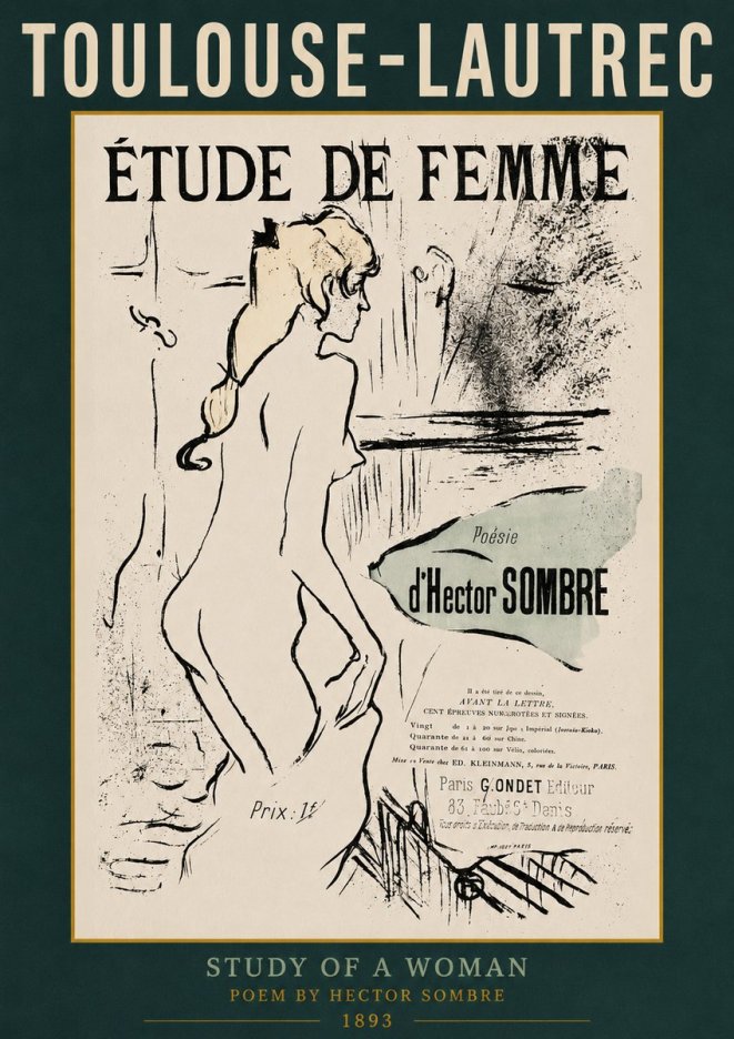 Toulouse-Lautrec Étude De Femme No2 - Póster