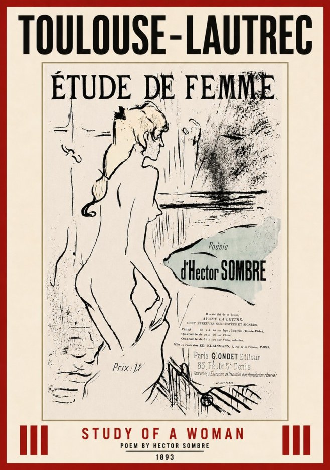 Toulouse-Lautrec Étude De Femme No5 - Póster