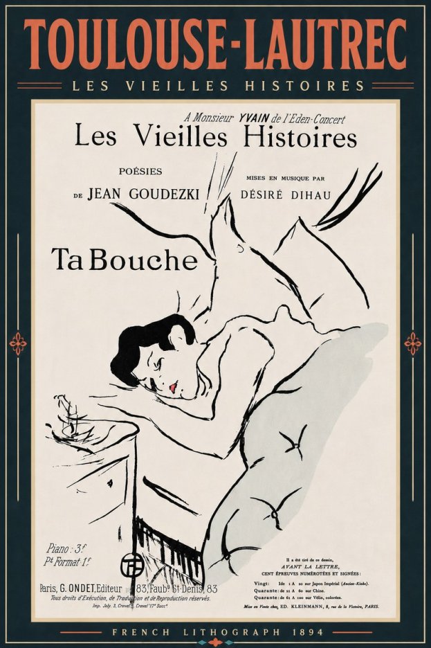 Toulouse-Lautrec Les Vieilles Histoires - Ta Bouche No6 - Póster