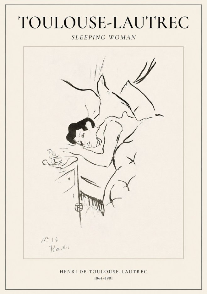 Toulouse-Lautrec Sleeping Woman No1 - Póster