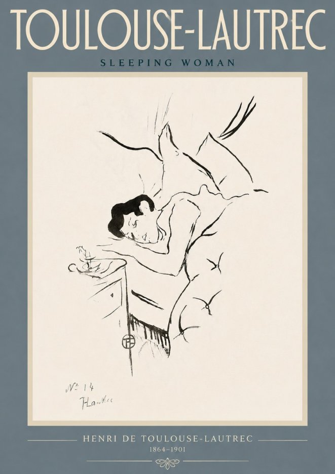 Toulouse-Lautrec Sleeping Woman No4 - Póster