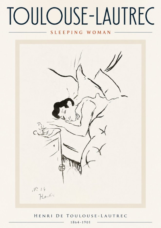 Toulouse-Lautrec Sleeping Woman No5 - Póster
