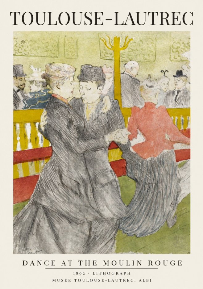 Toulouse-Lautrec Dance at the Moulin Rouge No1 - Póster