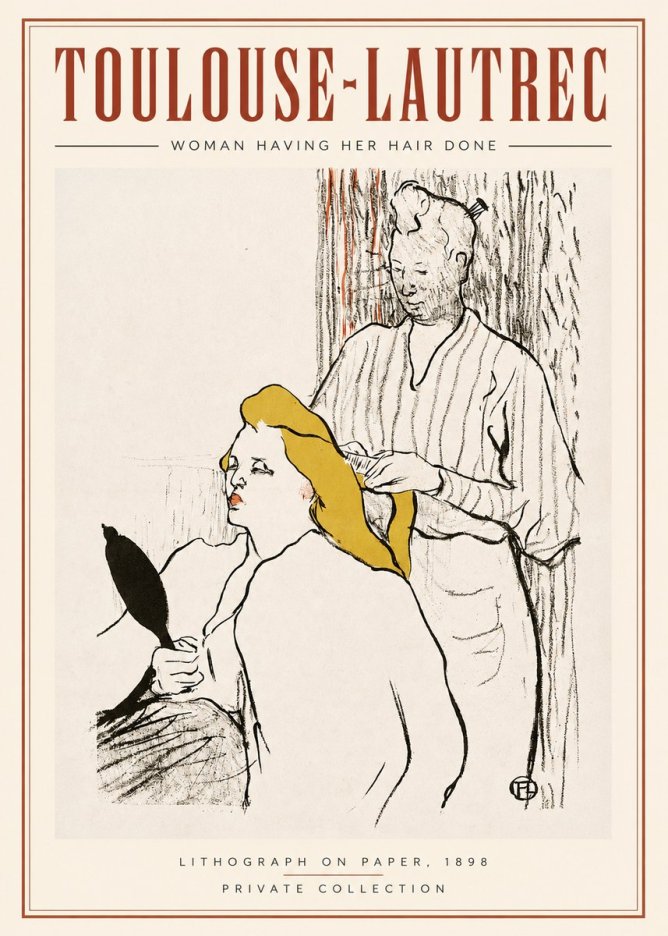 Toulouse-Lautrec Woman Having Her Hair Done No2 - Póster