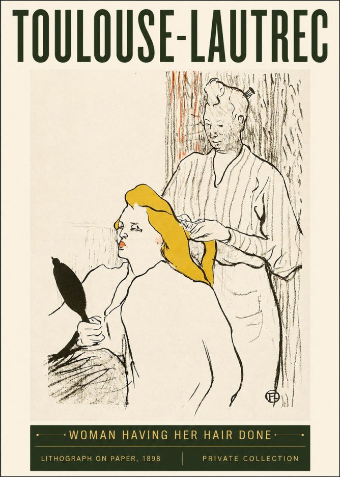 Toulouse-Lautrec Woman Having Her Hair Done No3 - Póster
