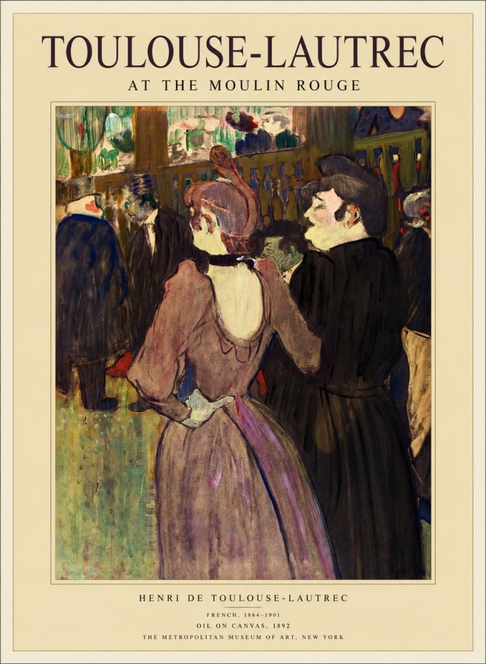 Toulouse-Lautrec At the Moulin Rouge XIV No1 - Póster
